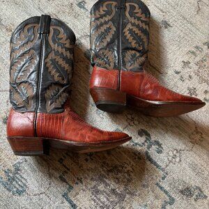 Vintage Ladies Panhandle Slim Western Lizard Skin Boots